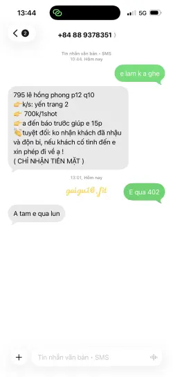 Ảnh đánh giá gái gọi